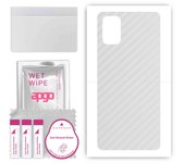 apgo Protective Skin Sticker for the back compatible with Samsung Galaxy M31s, Wrap Film, Foil, Vinyl - Pattern Transparent Carbon