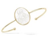 Les Trésors De Lily [R3842] - Pulsera chapada en oro 'Virgen María' oro blanco nacarado - 58mm 20x15 mm blanco