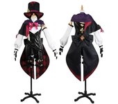 Mago Lyney Disfraces De Cosplay Juego Uniforme Para Hombre Y Mujeres Apoyar Disfraz De Carnaval De Halloween L-(Full set+wig)