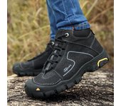 Moda Moda Nuevas llegadas Botas altas de invierno para hombre Botas de hombre con forro cálido de felpa Zapatos masculinos con cordones de calidad para exteriores Resistentes 38 marrón