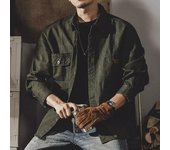 Chaqueta de caza de manga larga, estilo retro, de peso pesado, para hombre XL gris oscuro