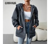 Otoño e Invierno Mujer Sudadera Chaqueta Suelta Casual Sudadera Cárdigan Chaqueta con Capucha S rojo