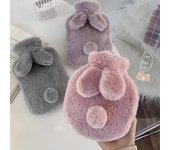 Calentador de manos de piel de conejo, bolsa de agua caliente de felpa de invierno, portátil, para niñas, cintura, manos, cama, calentador de vientre para mujeres.
