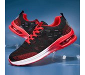 Nuevos zapatos informales de primavera y verano, zapatillas de deporte para hombre, cómodos zapatos de malla a la moda para hombre, zapatos de talla grande 36-47 36 rojo