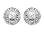 Les Trésors De Lily [R3613] - Boucles Argent 'Sissi' blanc argenté (rhodié) - 8 mm blanco