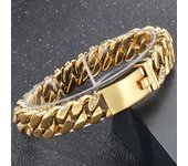 Pulsera de cadena cubana de acero inoxidable 316L de 12 mm de ancho para hombre, estilo hip hop, con circonita cúbica, ideal como regalo de cumpleaños para su novio. 21CM plata