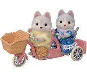 Conjunto de ciclismo Sylvanian Families, certificación ST Mark, edades, juguete, casa de muñecas, Sylvanian Families, muñeca/mueble EPOCH [Nakayoshi -Husky Siblings-] DF-15