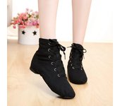 Zapatos de baile de jazz deportivos de lona suave para mujer, botas de baile con cordones, zapatillas de deporte 42