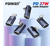 Adaptador de cable Lightning de carga rápida Fonken PD27W para iPhone, iPad, adaptador convertidor de tipo C a Lightning, conector de sincronización de datos Style 01