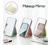 Espejo plegable de alta definición, espejo de tocador portátil de escritorio, accesorios, espejo de maquillaje color rosa