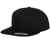 FLEXFIT Gorra Snapback clásica unisex para adultos de 5 paneles One Size negro