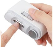 Cortauñas eléctrico 2 en 1 con luz LED, amoladora de uñas automática, recortadora para bebés y adultos, Mini herramientas de manicura para el cuidado de las uñas blanco