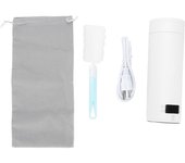 Hervidor eléctrico portátil pequeño de 450 ml con control de temperatura, acero inoxidable 316 para viajes.