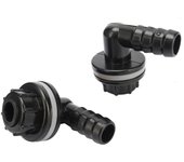 Conector de drenaje de manguera para pecera de acuario, 3/8  a 14mm, tanque de agua, codo de 90 grados, junta de drenaje, suministros de tubería de riego