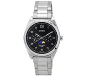Reloj para hombre Casio Standard Analog Moon Phase con esfera negra y cuarzo MTP-M300D-1A MTPM300D-1