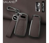 Funda de Aleación de Zinc y Cuero para Llave Remota de Coche para A4 B9 A5 A6 8S 8W Q5 Q7 4M S5 S7 TT Protector Carcasa Sin Llave Accesorios