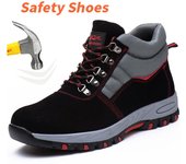 Botas de seguridad con puntera de acero de alta calidad para hombres, zapatos de trabajo, botas de trabajo a prueba de perforaciones para hombres, zapatos de seguridad para hombres 39