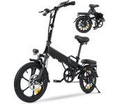 Bicicleta eléctrica plegable isinwheel U3 (batería de 250 W, 36 V, 7,8 Ah), 16'', ligera, para paseos de ocio y desplazamientos diarios. negro