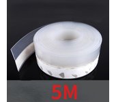 Tira de sellado de silicona de 5M burlete de goma tira de sellado de puerta cinta adhesiva huecos de ventana 25MM blanco