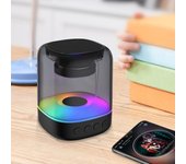 Altavoz Bluetooth para teléfono móvil, luces LED de colores, caja de sonido pequeña inalámbrica, estéreo HIFI, altavoz portátil con Bluetooth, Subwoofer negro