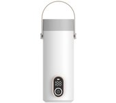 Hervidor de agua eléctrico portátil, inalámbrico, recargable, taza térmica para hervir agua para viajes en coche, termo con control de temperatura de 400 ml EU blanco