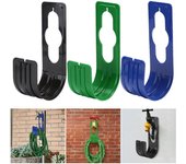 Organizador de manguera de riego para grifo de pared para jardín, soporte para carrete de tubería de agua agrícola, práctico gancho de almacenamiento de pared para manguera azul