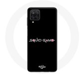 Coque Samsung Galaxy A12 Squid Game logo Fond Noir