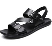 Sandalias para Hombres Verano Casual Transpirable Cuero Suave Zapatos de Playa de Calidad Superior para Hombres 38 marrón