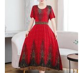 Vestidos largos elegantes de verano de talla grande para mujer Vestidos de verano de manga corta para mujer XL
