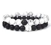 Pulsera de ojo de tigre y obsidiana esmerilada de 8 mm con cuentas de pino rojo, blanco y pavo real verde 19 cm