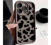 Funda para teléfono con diseño de vaca, a prueba de golpes, mate, de TPU, suave, para iPhone 16, 15, Pro Max, 14, 13, Pro, 12, 11, XR, 8, 7 iPhone 13 Pro negro