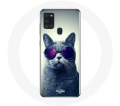 Coque Samsung Galaxy A21S Chat Lunettes Style