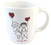 Les Trésors De Lily [P0344] - Taza de cerámica 'Love' blanco