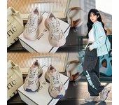 Zapatos retro de papá con suela gruesa, zapatos casuales, zapatillas para correr versátiles y transpirables, zapatos de moda para mujer 35 color rosa