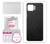 apgo Protective Skin Sticker for the back compatible with Motorola Moto G 5G Plus, Wrap Film, Foil, Vinyl - Pattern Black Honeycomb
