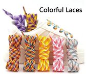1 par de cordones para zapatillas deportivas, cordones de rayas de colores, cordones planos de 1 cm de ancho, 100/120/140/160 cm, accesorios para zapatos. 100cm