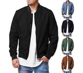 Chaqueta de aviador para hombre, chaqueta informal de primavera y otoño con cremallera de talla grande, abrigo de talla grande S-5XL 3XL verde del ejército