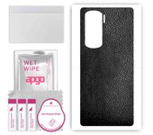 apgo Protective Skin Sticker for the back compatible with Honor X50i, Wrap Film, Foil, Vinyl - Pattern Black Leather