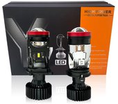 Y7 50W Canbus H4 proyector LED Mini lente H4 lentes bi-led bombilla automotriz haz alto/bajo LHD RHD faro 12V Turbo ventilador faro Y7