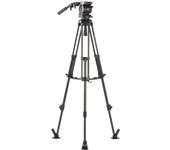Trípode Libec para cámaras de vídeo Sistema de trípode de alto rendimiento para cámaras de vídeo de un solo objetivo y pequeñas HS-150MC de equilibrio de esparcidor medio [Carbon