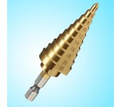 Broca cónica escalonada hexagonal de titanio, cortador de agujeros de 4-22mm HSS para chapa de madera, 1 ud.