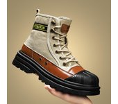 Zapatos para hombre, zapatillas ligeras, zapatos casuales para caminar para hombre, botas Martin transpirables para hombre, zapatos de trabajo de seguridad 39 verde del ejército
