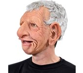 Máscara de anciano de látex para Halloween, Cosplay, fiesta, cubierta para todo el rostro realista, casco PL