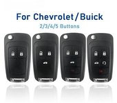 Carcasa de llave remota para coche, repuesto de llave para Buick, Chevrolet, Cruze, Epica, Lova, Camaro, Impala, Aveo, Malibu, Sail, Orlando, Trax, Spark, 2345 botones for Buick（08-14 model）