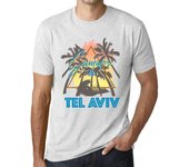 Camiseta vintage para hombre Camiseta gráfica Verano Triángulo Tel Aviv Vintage Blanco XS anti-flash blanco