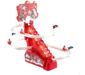 Escalera eléctrica que sube Papá Noel, muñeca musical con escalera para subir y bajar