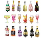Botella de whisky/Copa de champán Tamaño grande Papel de helio Globo para adultos Decoración para fiesta de boda de cumpleaños Escena temática Decoración creativa Other