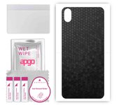 apgo Protective Skin Sticker for the back compatible with Xiaomi Redmi 7A, Wrap Film, Foil, Vinyl - Pattern Black Honeycomb