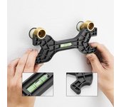 Llave multifuncional de doble cabeza con herramientas de plomería de reparación de grifo Manual de nivel para grifo doméstico, tubería e inodoro OneSize
