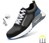 Nuevos zapatos de trabajo Staleneus con puntera de acero y parches para hombre, zapatillas de seguridad, cómodas botas indestructibles con amortiguación de aire, calzado masculino 45